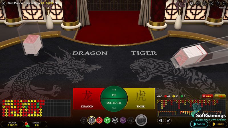 Dragon tiger table layout
