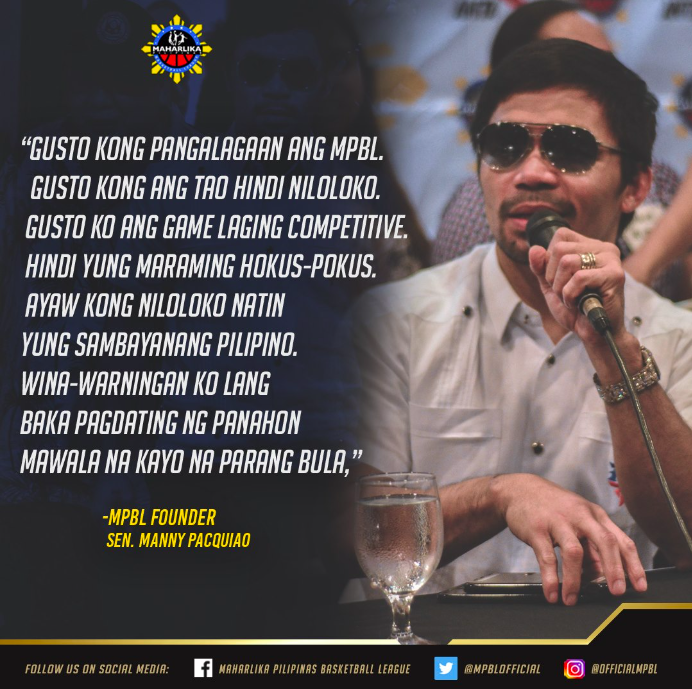 MPBL Founder Manny Pacquiao