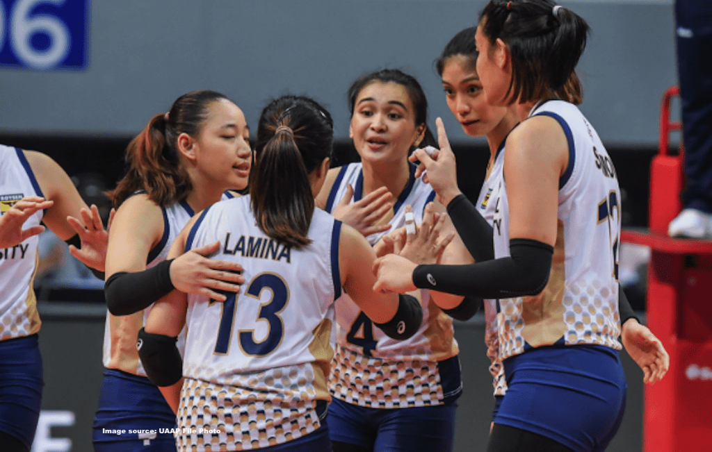 Bella Belen- center and the NU Lady Bulldogs UAAP