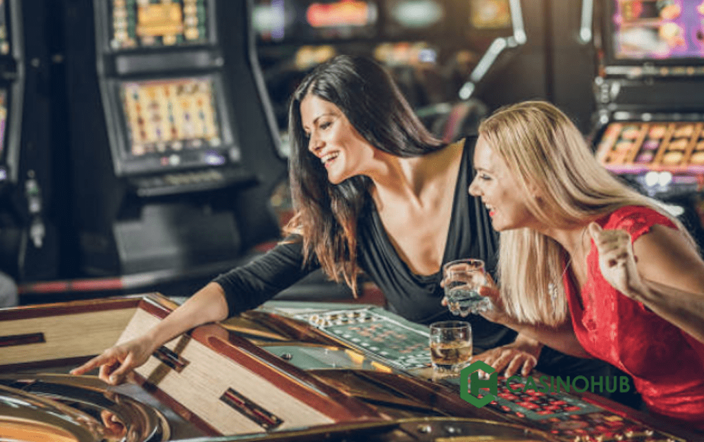 People gambling in the casino