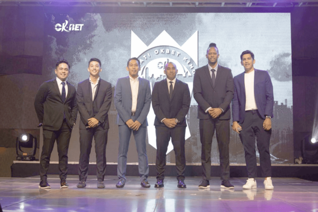 Players and coaches of the Makati OKBET Kings pose during the OKBet Grand Launch